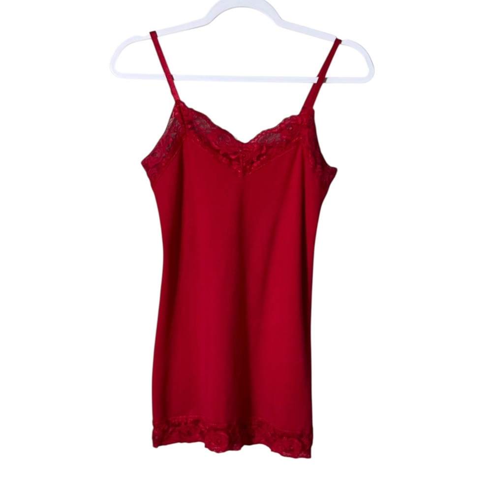 Y2K Womens Lace Top Tank Small Festival Red Fairy Grunge Long Coachella‎